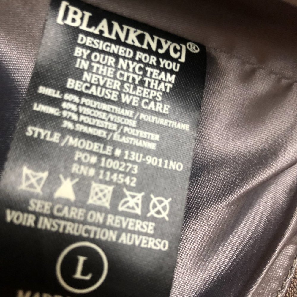 BLANK NYC Taupe Grey Moto Jacket Vegan Leather Zippers L - Picture 5 of 5